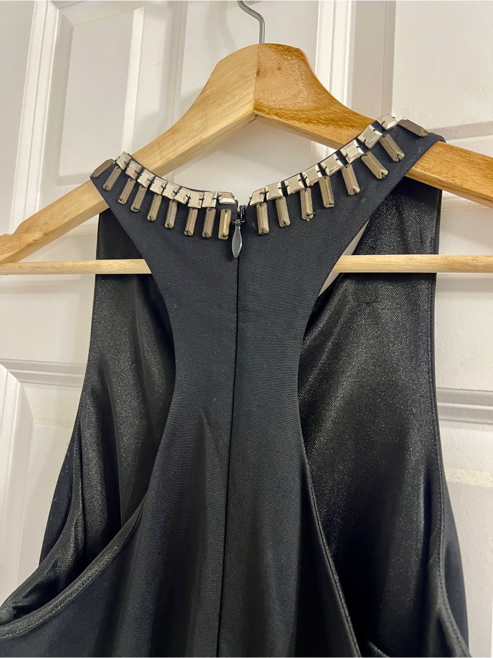 Bebe Black Dress with Silver & Gold Racerback Cocktail Party -Small - Picture 7 of 9